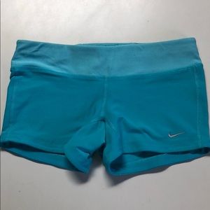 Turquoise/teal blue Nike spandex shorts size S